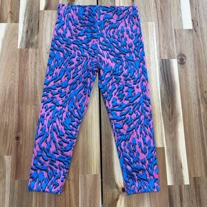 Nike Dri-FIT Girls Leggings Blue Pink Zebra Print Size 4T